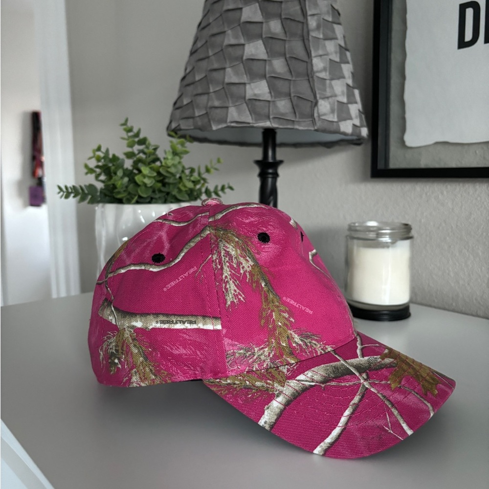 Pink Realtree camo trucker hat